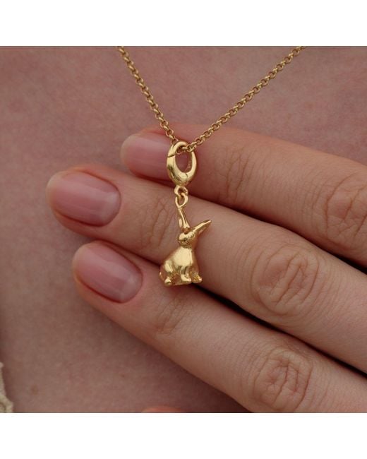 Lily Charmed Metallic Plated Rabbit Charm Necklace