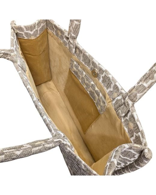 Berber Leather Natural Neutrals Moroccan Geometric Print Fabric Tote Bag