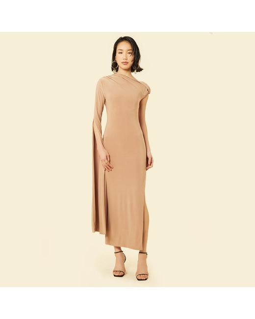 Celestine & Mae Brown Neutrals Begonia Midaxi Dress