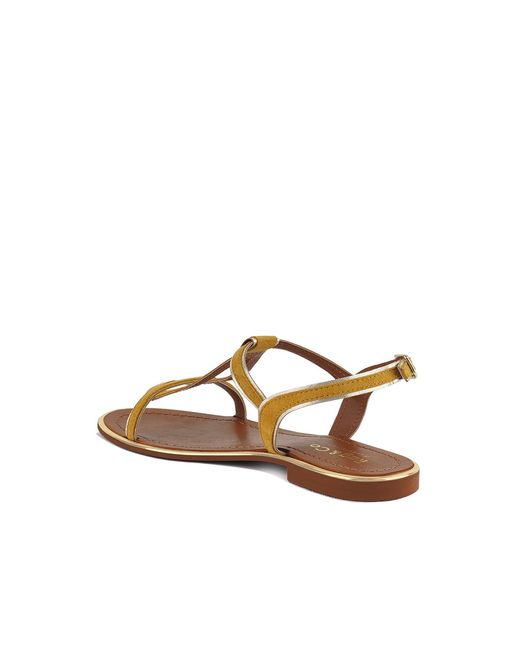 Rag & Co Brown Feodora Flat Slip-On Sandals By Rag & Co
