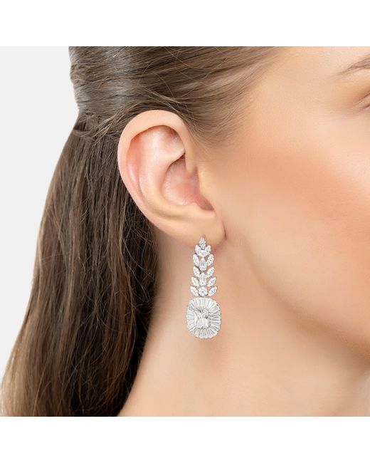 Latelita London Metallic Countess Gemstone Drop Earrings Moissanite