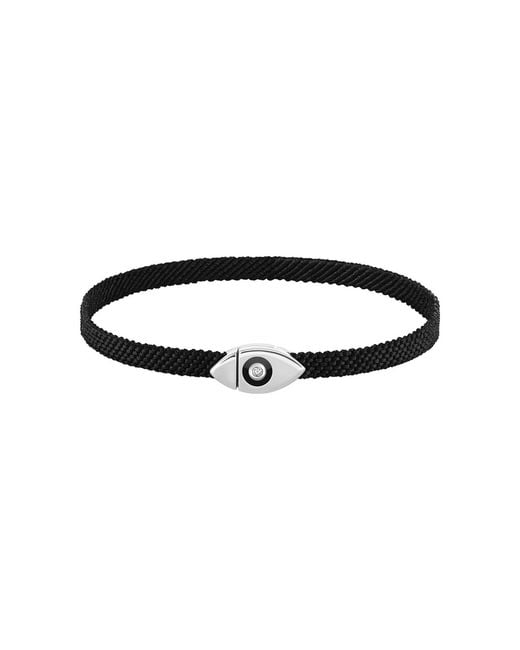 Karma and Luck Black Opulent Security Evil Eye String Bracelet for men