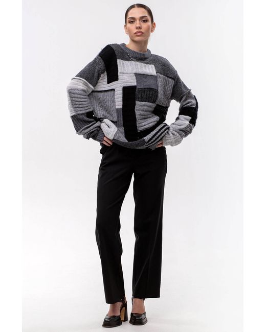 Maison Bogomil Black Chunky Patchwork Sweater