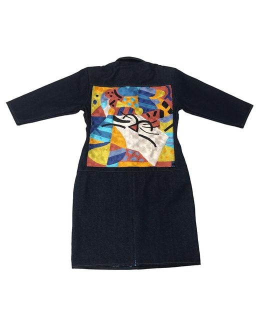 Zasta Studio Blue Denim Wearable Article O Denim Long Coat