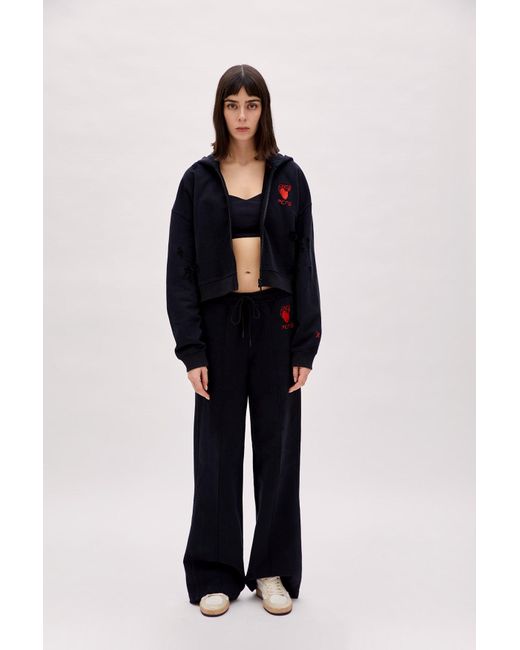 Pcfg Black Destroyed Zip Up Hoodie