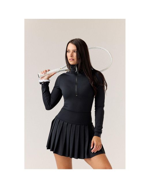 Goldie Byrd Black Long Sleeve Zip Front Bodysuit
