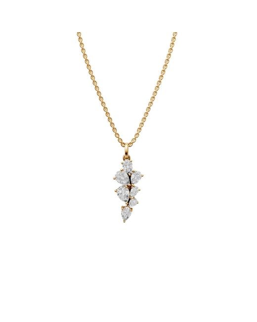 Aya Fine Jewelry Metallic Pear Cut Lab Diamond Leaf Bridal Pendant
