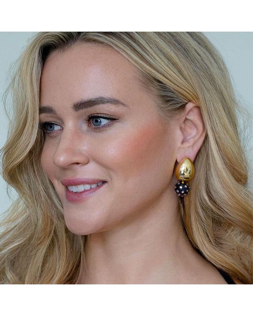 Saule Label Metallic Tulia Jet Earrings