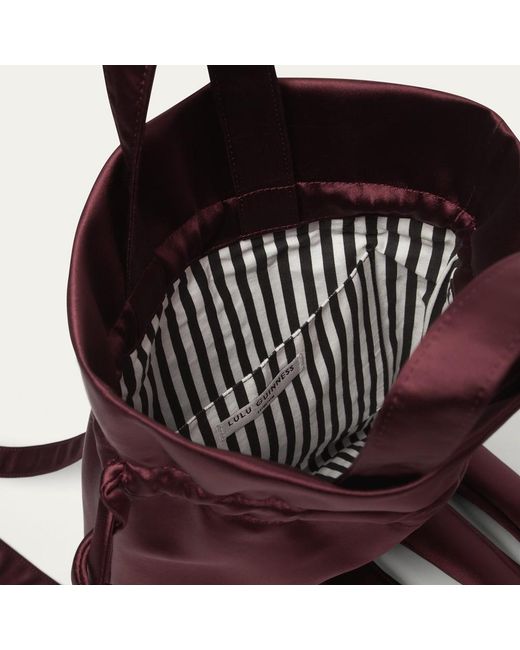Lulu Guinness Purple Burgundy Satin Hand Backpack