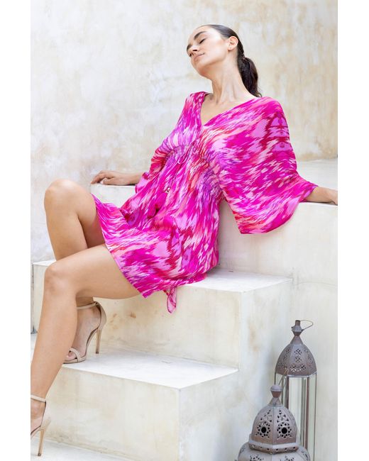 Sophia Alexia Pink Magical Mini Capri Kimono Dress