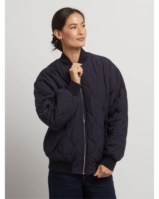 Guards London Blue Grace Quilted Bomber Jacket