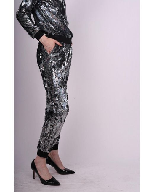 Any Old Iron Black Holographic Glitter Forever Sequin Joggers