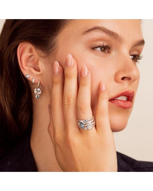 Dower & Hall Blue Serenity Twinkle Rings Stack