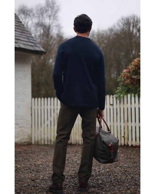 Paul James Knitwear Blue Extra Fine Merino Wool Alonzo Knitted Nehru Jacket for men