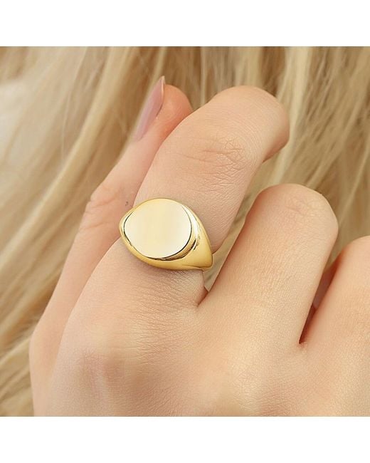 Spero London Metallic Signature Round Sterling Signet Ring