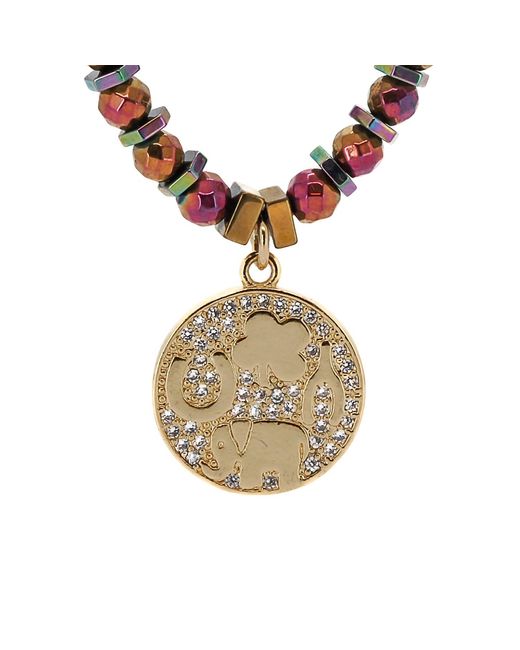 Ebru Jewelry Metallic Calming Hematite Protection Symbol Necklace