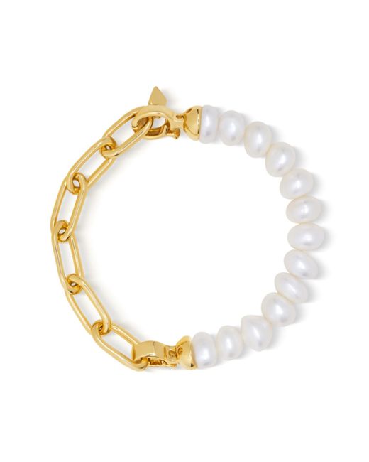 Nialaya Metallic Duo Bracelet With Pearls