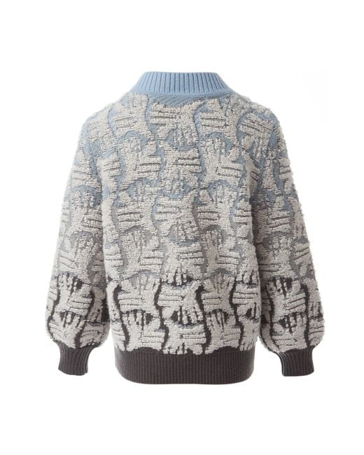 Fully Fashioning Gray Women's Blue / White / Grey Fully Fashioning