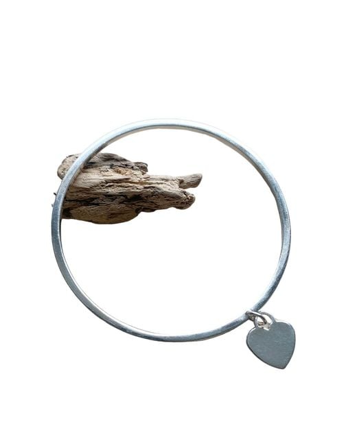 Tg-Jewellery by Tamara Gervasio Metallic Recycle Sterling Heart Charm Bangle – Handcrafted