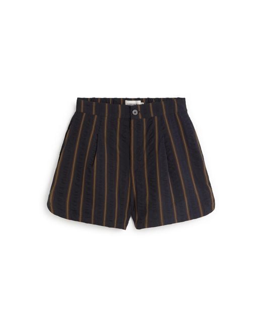 Thinking Mu Black Seersucker Shorts Stripes Nar