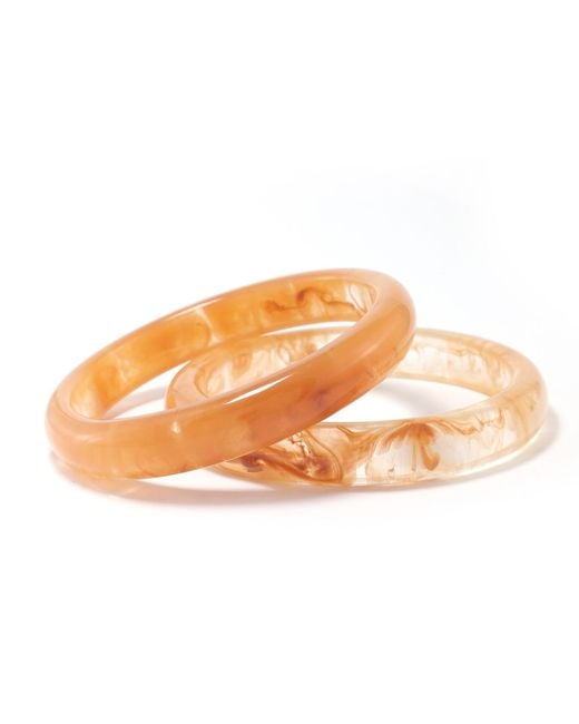 Hye Jane Jewelry Orange Neutrals Caramel Swirl Marbled Resin Bangles