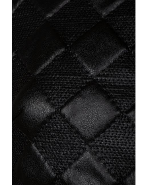 Ginta Black Square-Shaped Artificial Leather Jacket