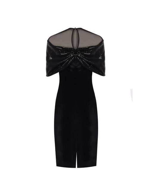 Madebyza Black Velvet Bowed Evening Dress