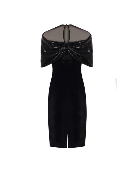 Madebyza Black Velvet Bowed Evening Dress