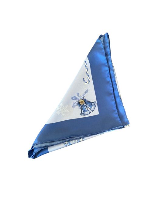 Ralufineart Blue Frozen Elegance Pocket Square