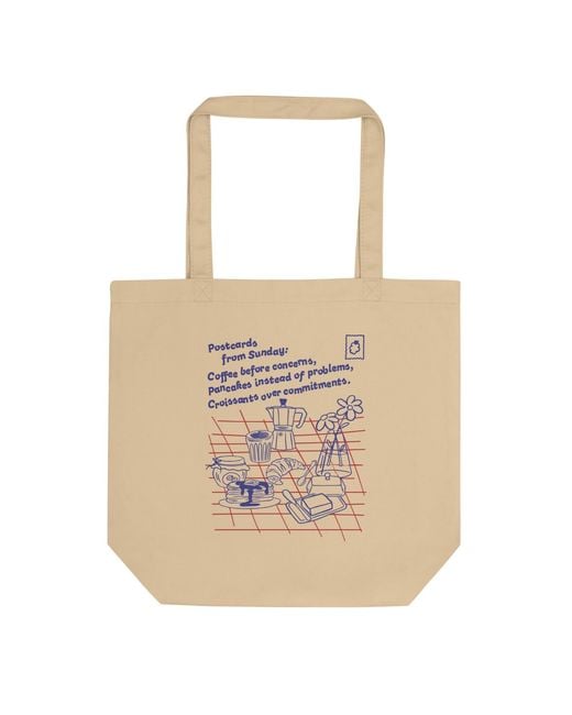 Anchor and Crew Natural Neutrals Neutral Gustatory Originals Postcards From Sunday Recycled Cotton Tote Bag