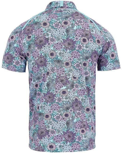 Lords of Harlech Blue Pietro Garden Party Polo Shirt for men