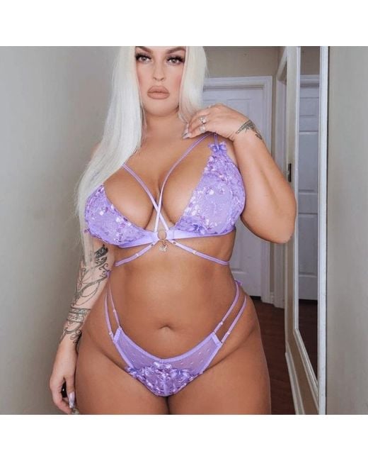 Empress Mimi Purple Madame X Lilac Lace Panty With Butterfly Detail