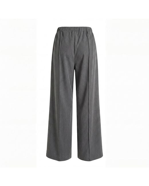Modenaire Gray Wide Leg Trousers Relaxed Form