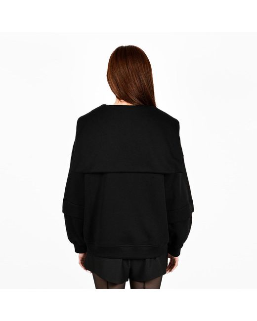 Ioana Ciolacu Black V-Neck Capeshirt