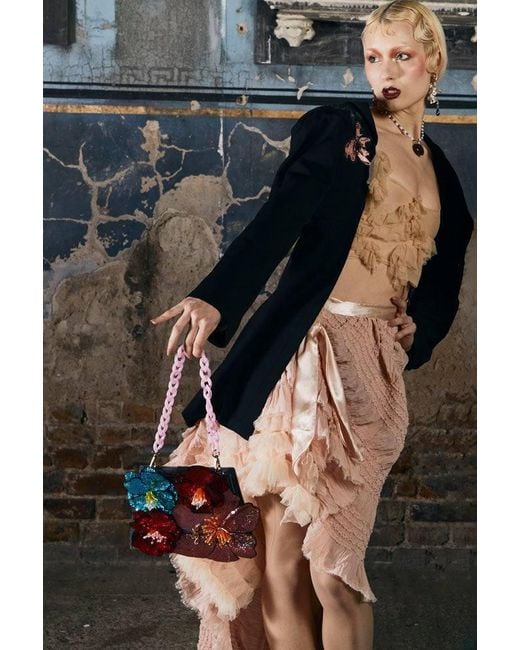Natalia Petruch Red Vivi Velvet Handbag