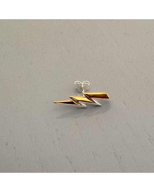 True Rocks Metallic Lightning Bolt Stud Earring