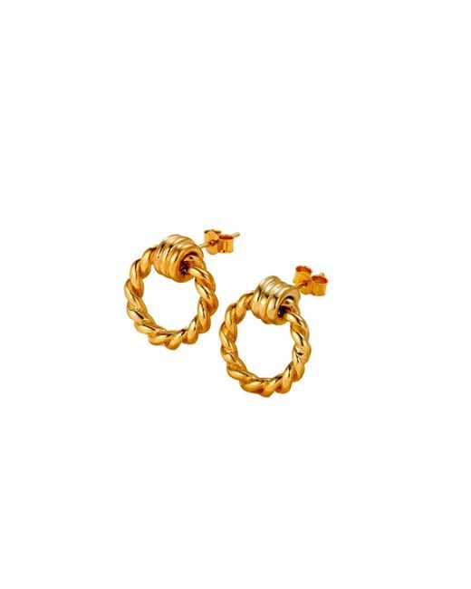 Posh Totty Designs Metallic Tether Hoop Stud Earrings