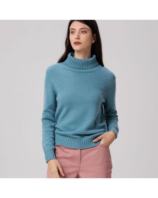 Smart and Joy Blue Turtle Neck Jumper