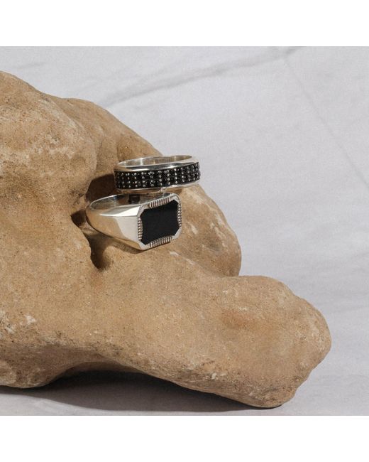 The Jewelz Black Pulse Onyx Signet Ring for men