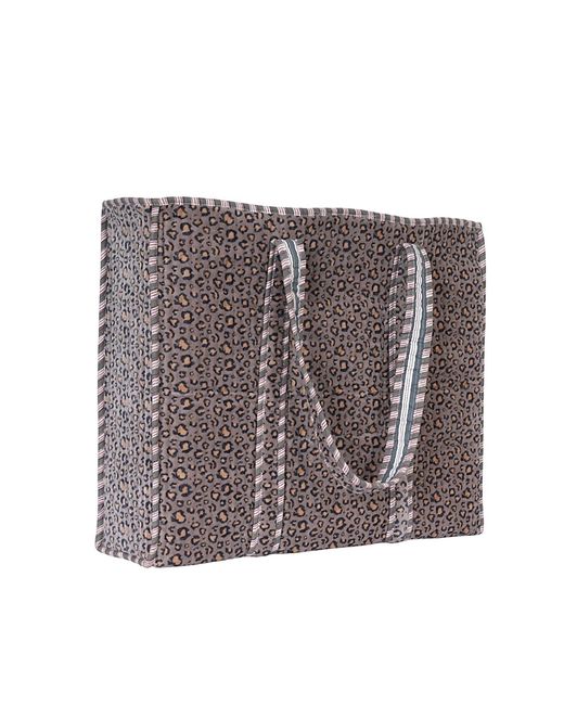 Conscious Yoga Collective Gray The Velvet Leopard Tote