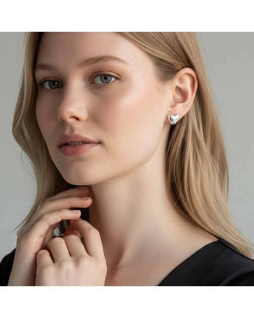 The Gala Gray Heart Stud Earrings