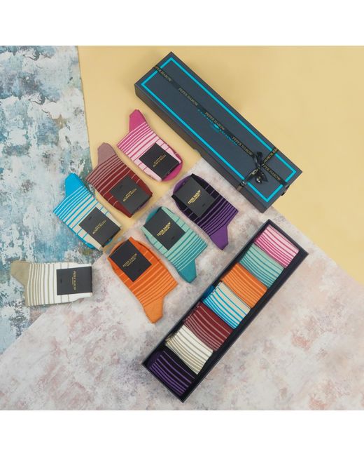 Peper Harow - Made in England Blue Retro Stripe Ladies Gift Box