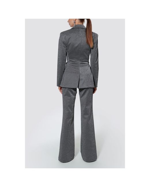 AGGI by HALEWSKI Gray Rachel Flash Hourglass Shaped Sparkling Blazer
