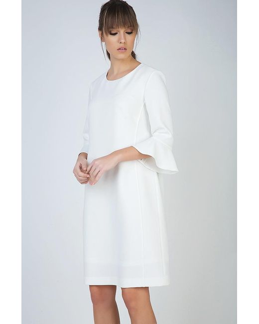 Conquista White Neutrals Sleeve Detail Ecru Dress
