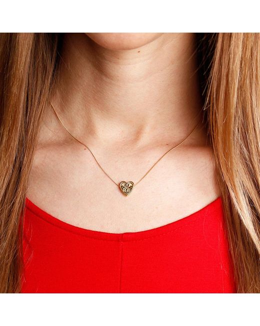 Lee Renee Metallic Wildflower Heart Necklace –