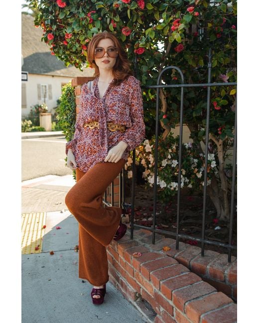 Jennafer Grace Red Willoughby Tie Front Blouse