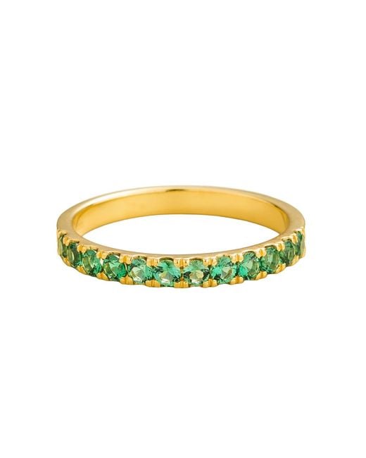Juvetti Yellow Salto Ring Set With Emerald
