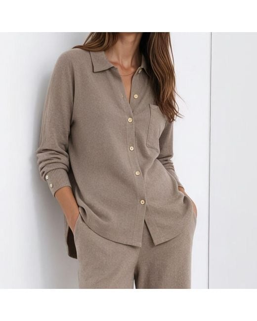 Bel Cashmere Gray Positano Silk And Cashmere Pants