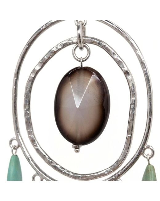 Jaredjamin Metallic Sonora Agate & Howlite Chandelier Drop Post Earrings