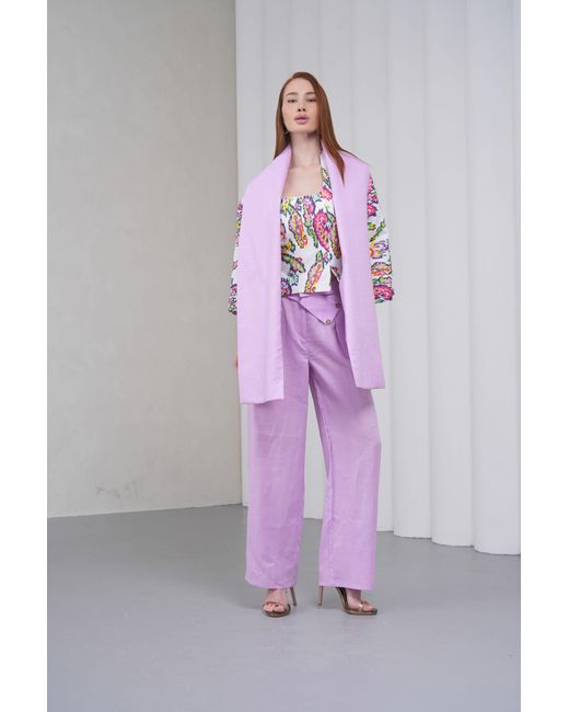 Lumina Eligma Purple The Duality Linen Reversible Jacket